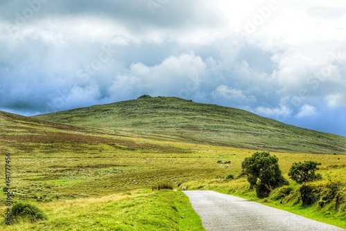 Tableau sur toile A view of the countryside and trail in Dartmoor, Devon