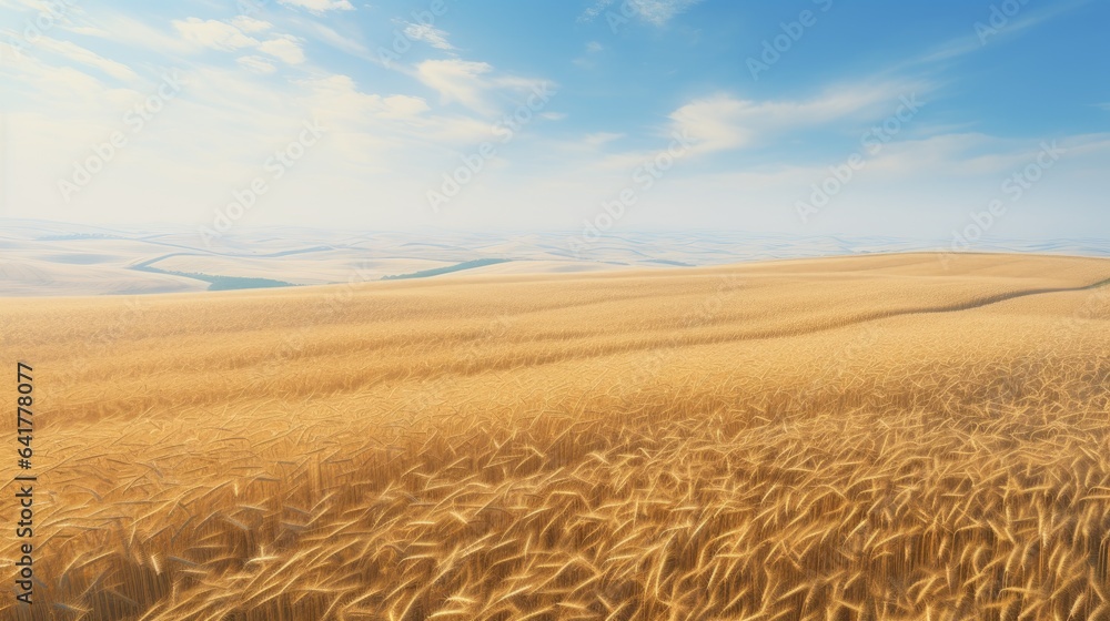 An image of a golden wheat field stretching into the distance.
