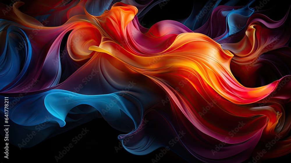 Obraz premium Image of a digital artwork with dynamic swirls of wavy lines.