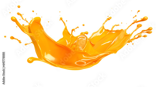 Liquid oil with jusice splash falling isolated on background. Generative AI