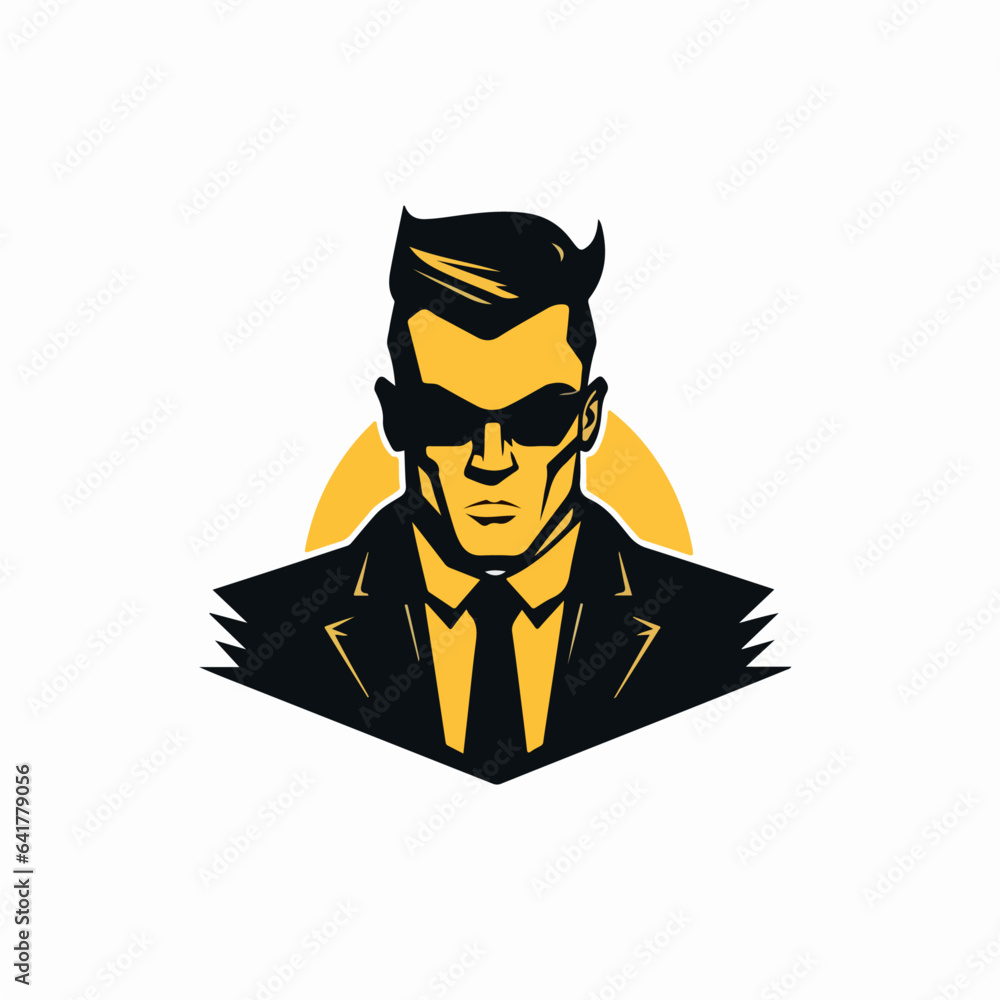 Secret Agent character cartoon logo vector symbol Secret Agent character cartoon logo vector symbol