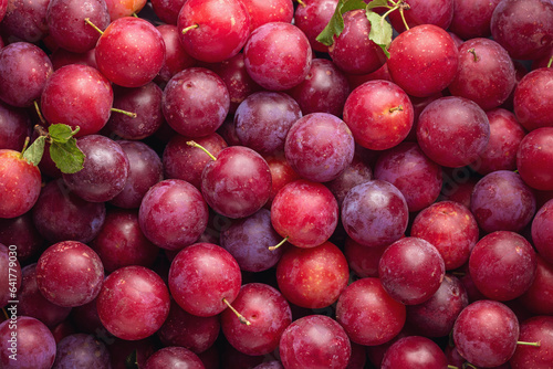 Red sweet cherry plums