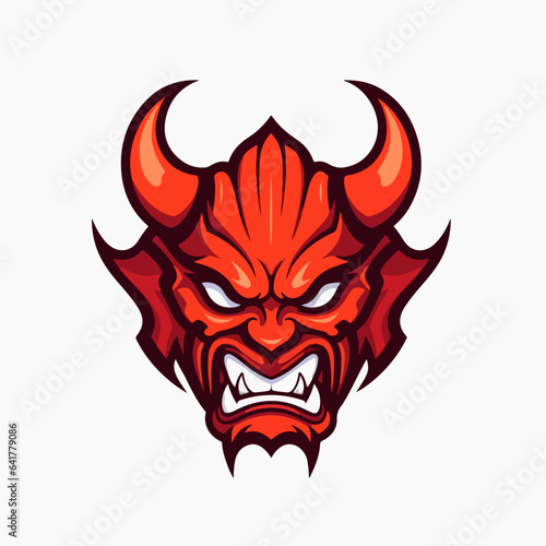 Demon character head cartoon logo vector symbol