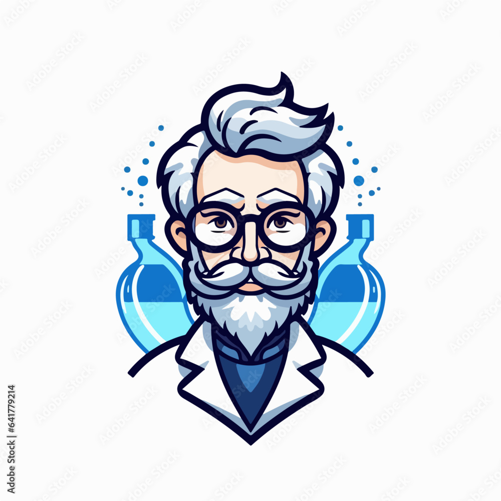 Scientist character cartoon logo vector symbol Scientist character cartoon logo vector symbol