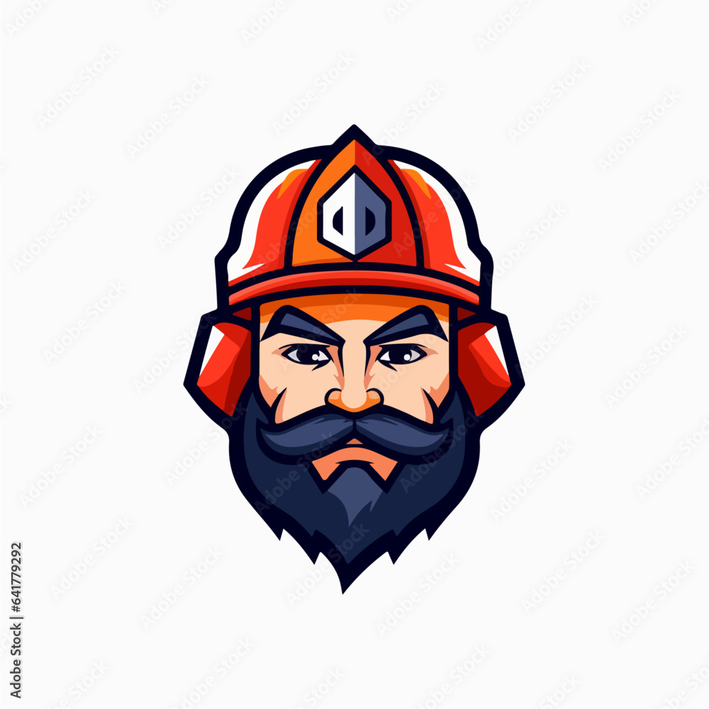 Firefighter in helmet symbol logo vector Firefighter in helmet symbol logo vector