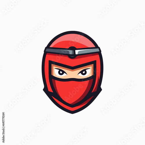 Ninja head character logo symbol vector