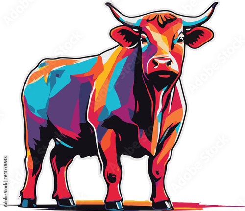 illustration of ox pop art style