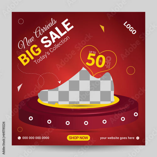 Wallpaper Mural Modern & Stylish Shoes Social Media Post Design, Vector template square size Torontodigital.ca