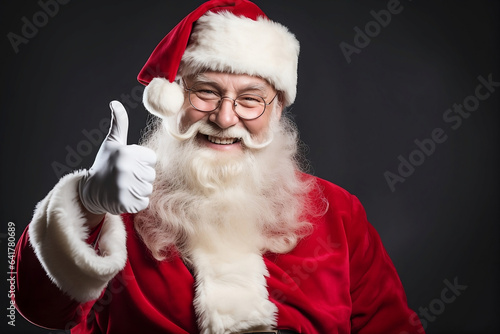 Wallpaper Mural Portrait of Santa Claus, Smiling and Doing Thumbs Up, Christmas, Holiday, Father Christmas – Generative AI Torontodigital.ca