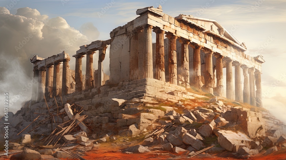 temple of the goddess athena Greek Parthenon, generated by ai