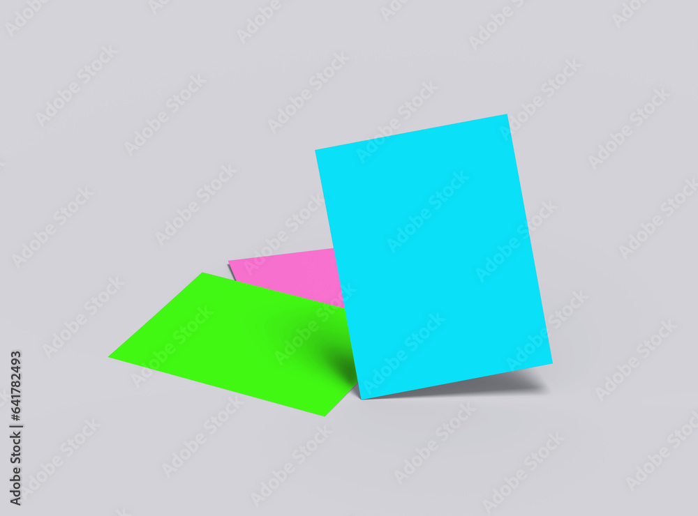 Easily customizable Blank 8.5x11 letter mockup to present your design. 3d render Easily customizable Blank 8.5x11 letter mockup to present your design. 3d render