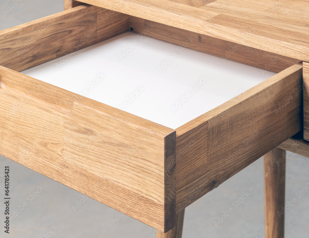 Drawers close view photo, wooden furniture background Drawers close view photo, wooden furniture background