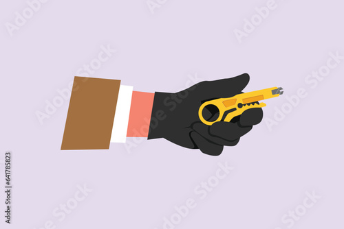 Cord cutting concept. Colored flat vector illustration isolated. 