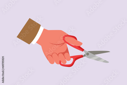Cord cutting concept. Colored flat vector illustration isolated. 