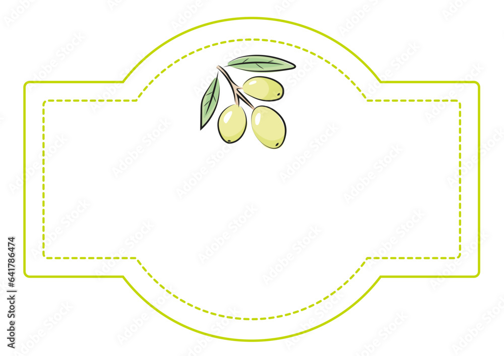 Ramka etykieta zielone oliwki - obrazy, fototapety, plakaty 