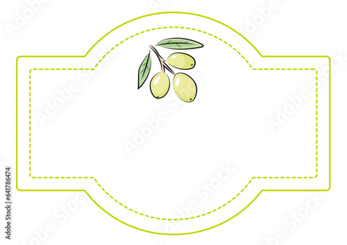 Ramka etykieta zielone oliwki