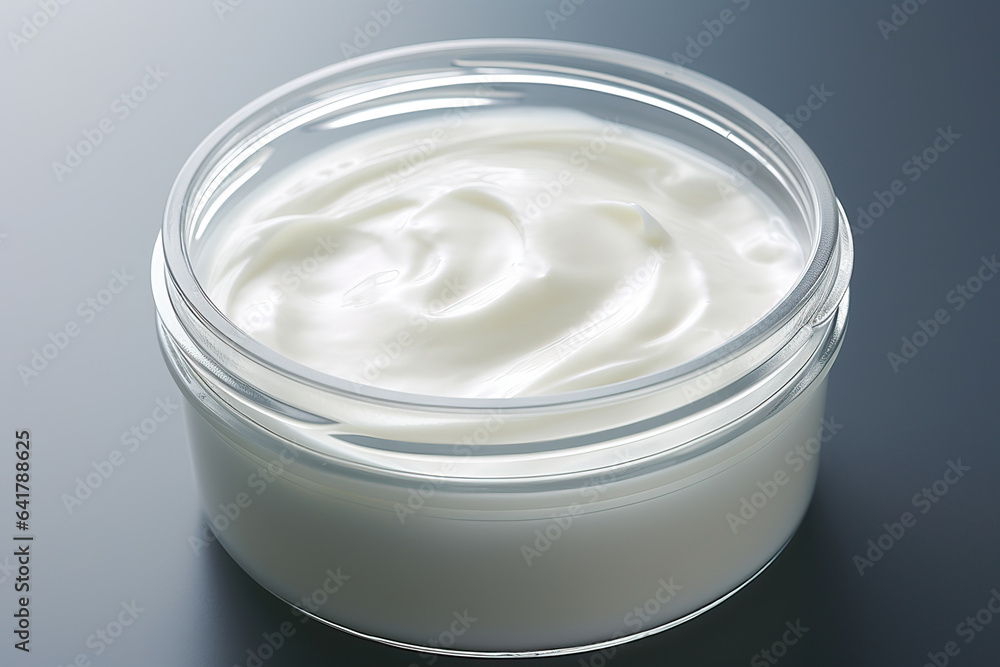 Close-Up of Refreshing Cold Cream in Jar Close-Up of Refreshing Cold Cream in Jar