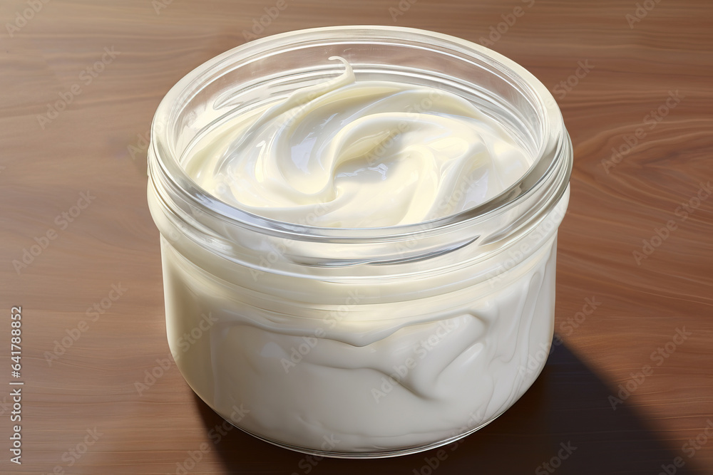 Close-Up of Refreshing Cold Cream in Jar Close-Up of Refreshing Cold Cream in Jar