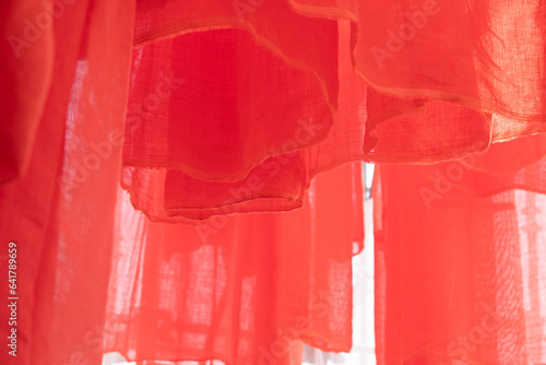 Red Draped Fabric