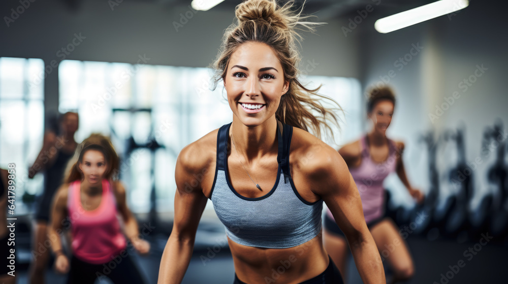 Portrait of a young athletic woman in a gym Portrait of a young athletic woman in a gym