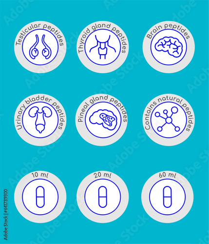 Medical icon blue set package 2-3