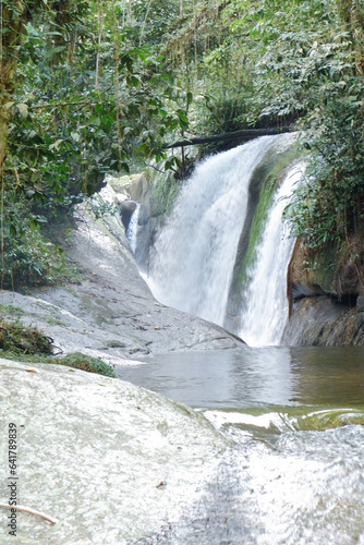 waterfall in the forest landscape 