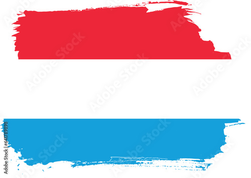 Hand-drawn brush stroke flag of LUXEMBOURG country flag vector illustration
