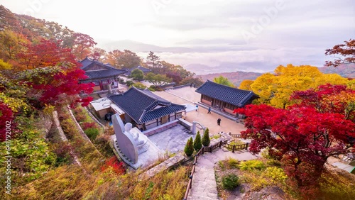 Time lapse Autumn leaves at Sujongsa Temple, Namyangju South Korea