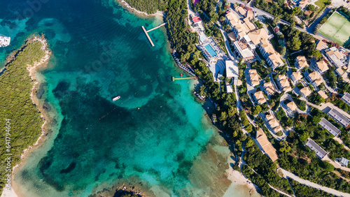 drone view of the Syvota, Greek Caribbean