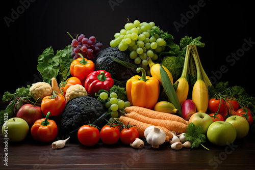 Vibrant Freshness  Assortment of Fruits and Vegetables
