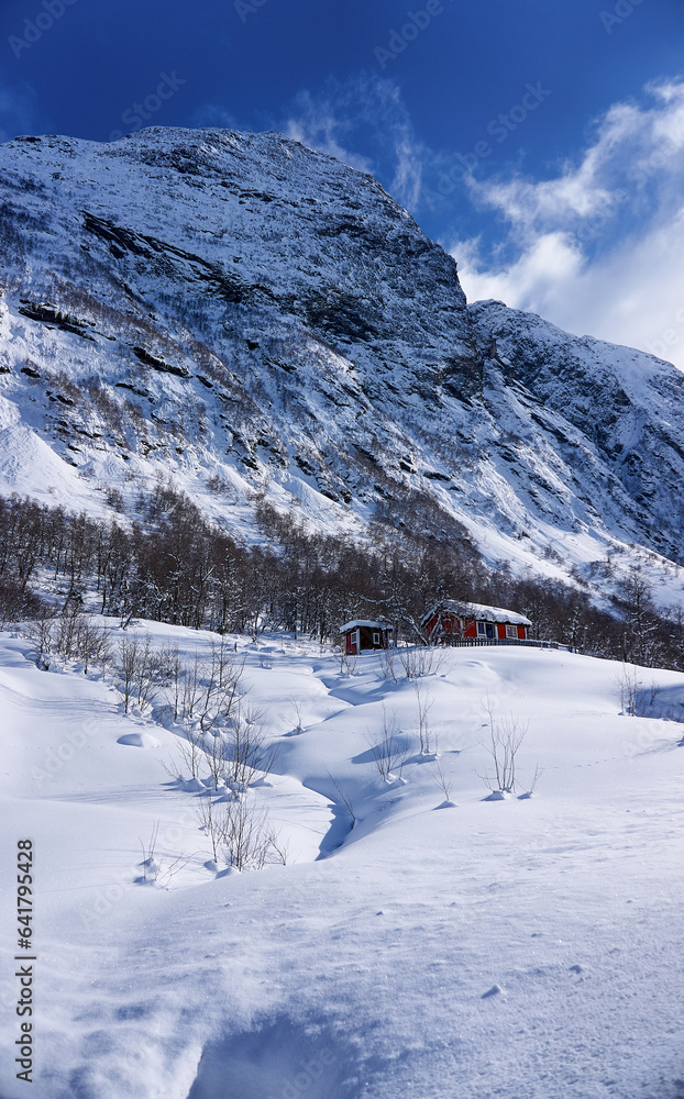Winter wonderland in Ljobrekka, part of the old Mail Route, Stranda, Norway.