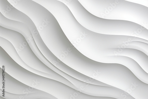 AI generated photo of seamless subtle white glossy soft abstract wavy embossed texture isolated on white color background