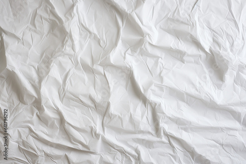 Generative AI white crumpled paper background texture pattern overlay