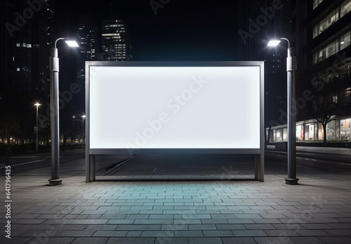 Empty billboard blank board street advertise poster business city space