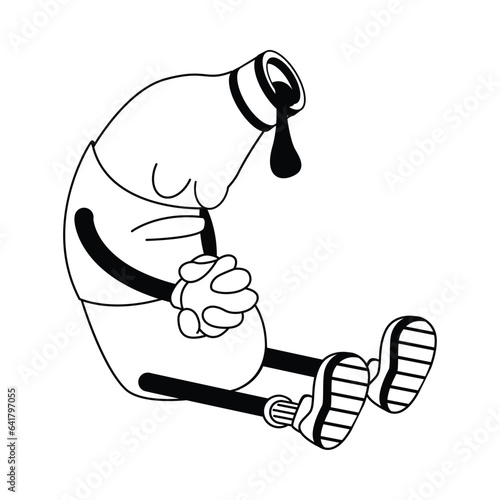 Soda Fast Food Character Isolated Retro Cartoon Vector