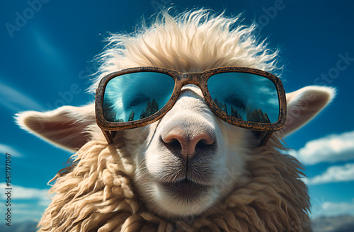 sheep with sunglasses on © SK