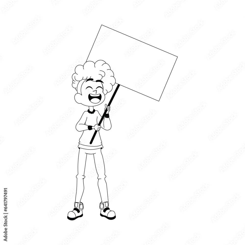Character Marches For LGBTQ With Sign In Isolated Cartoon vector Character Marches For LGBTQ With Sign In Isolated Cartoon vector