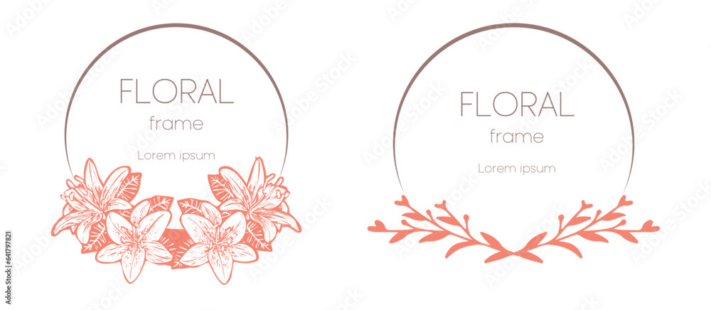 Vector illustration, botanical decor elements for logo, label, corporate identity, branding, wedding invitation, greeting card, save the date Vector illustration, botanical decor elements for logo, label, corporate identity, branding, wedding invitation, greeting card, save the date