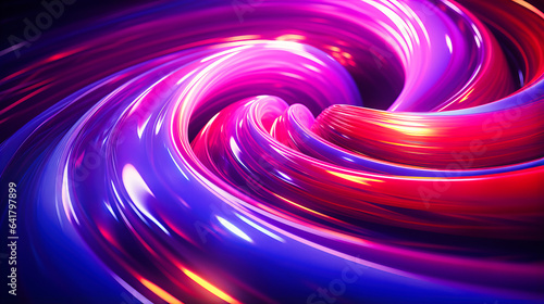 Holographic neon spirals in endless loops