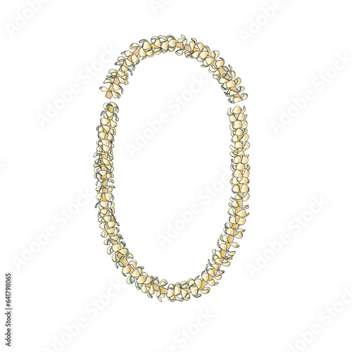 Hawaii  flower lie T-shirt Neckline Hawaii Flower vector illustration pikake