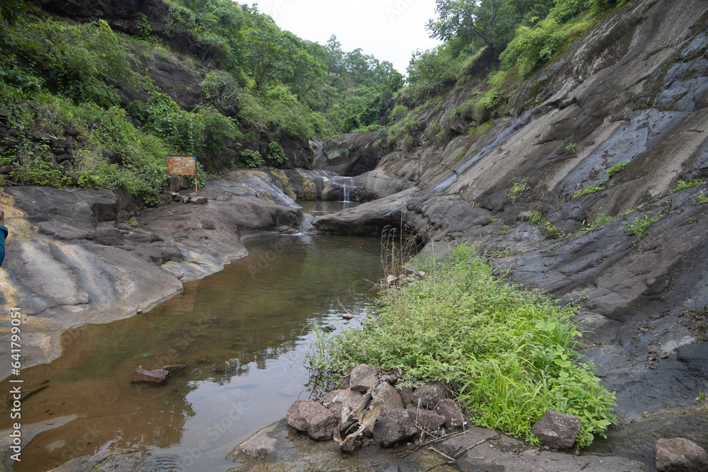 The Pitalkhora Caves, in the Satmala range of the Western Ghats of Maharashtra, India, are an ancient Buddhist site consisting of 14 rock-cut cave monuments which date back to the third century BCE.