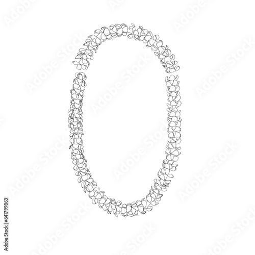 Hawaii  flower lie T-shirt Neckline Hawaii Flower vector illustration