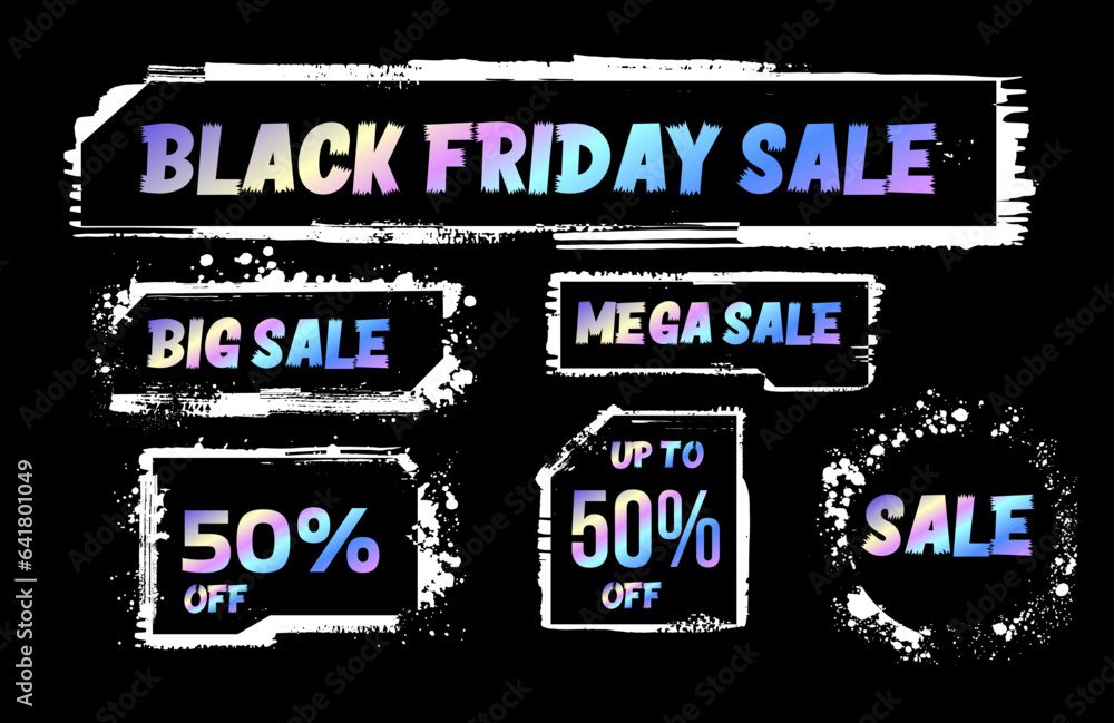 Set Grunge backgrounds with holographic text effect editable Set Grunge backgrounds with holographic text effect editable
