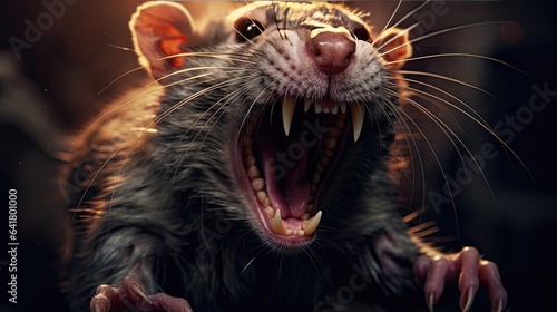 Compelling Angry Rat Image. Explore the Ferocity and Intensity of a Fierce Rodent in Striking Detail