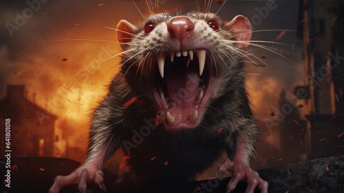 Compelling Angry Rat Image. Explore the Ferocity and Intensity of a Fierce Rodent in Striking Detail © Alexander Beker