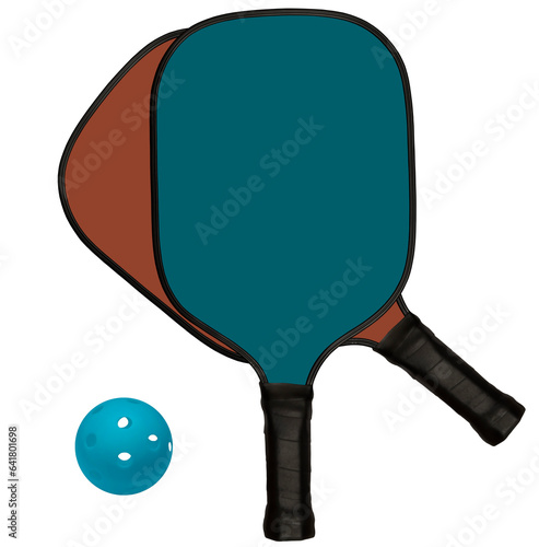 Obraz na płótnie Pickleballs paddles for playing pickleball isolated on a transparent background. w salonie