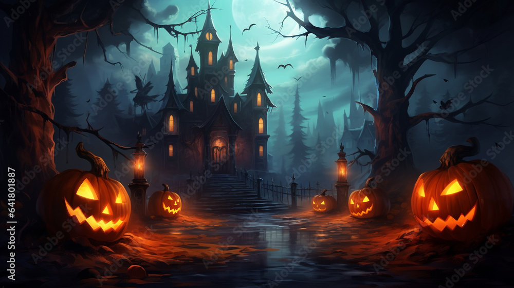 Dark night Halloween background.