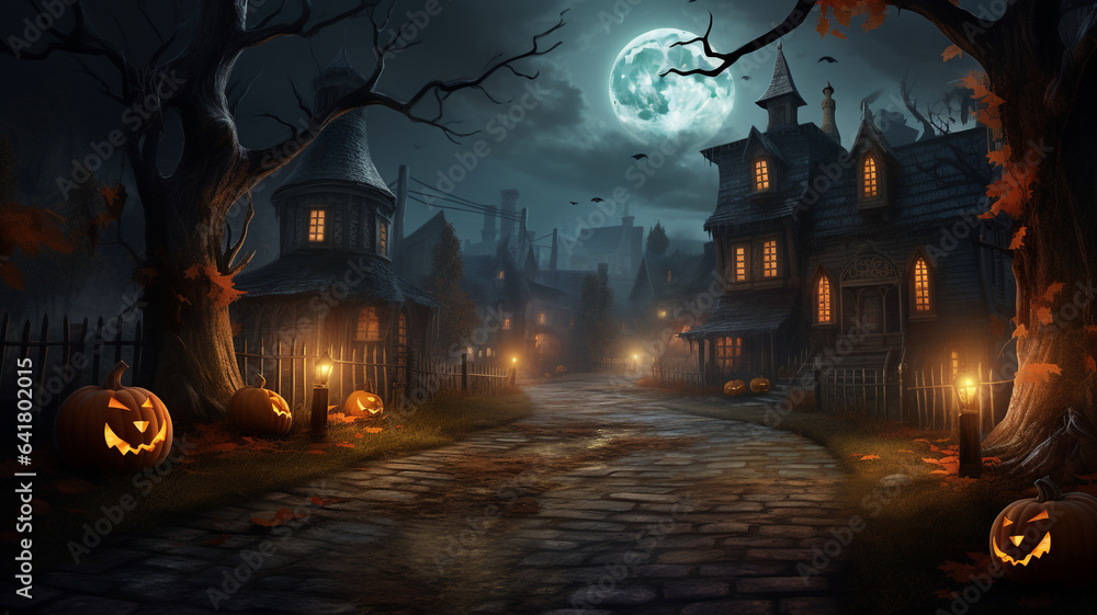 Fototapeta premium Dark night Halloween background.