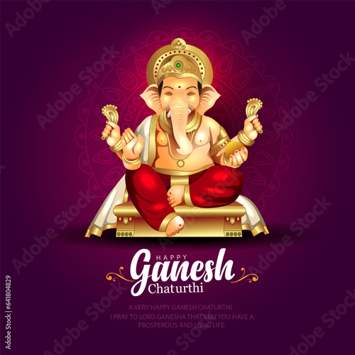Lord Ganpati on Ganesh Chaturthi background. abstract vector illustration design