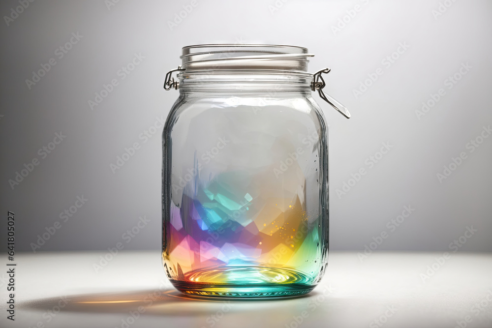 Glass jar with lid on white background, mocup design Glass jar with lid on white background, mocup design